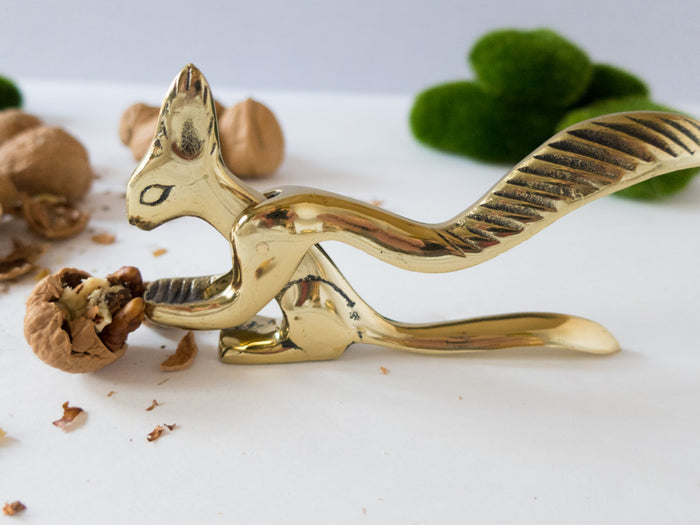 Antique Brass Nutcracker Squirrel Gold Holidays