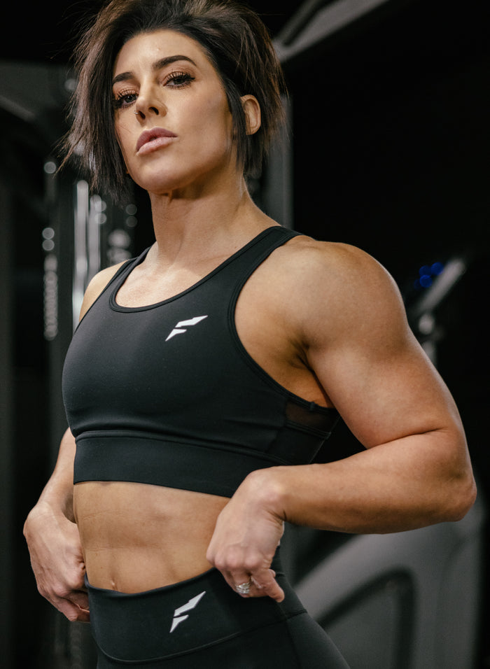 ASCEND ARC MESH BRA - BLACK