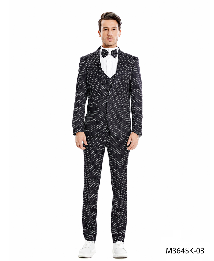 Black / White Mens-suit - Giorgio's Menswear