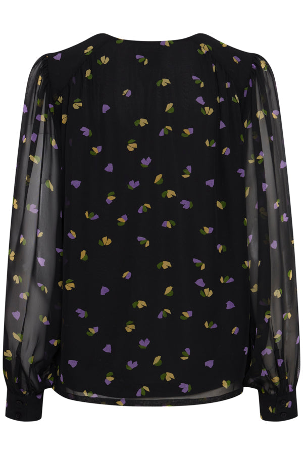 Chiffy Blouse (Black Flower)