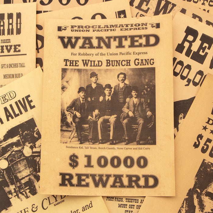 Historical Wanted Posters 12 Sheet Set