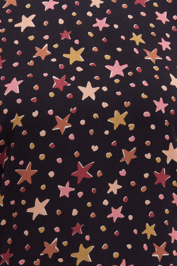 Juliette Dress - Black, Cutout Stars