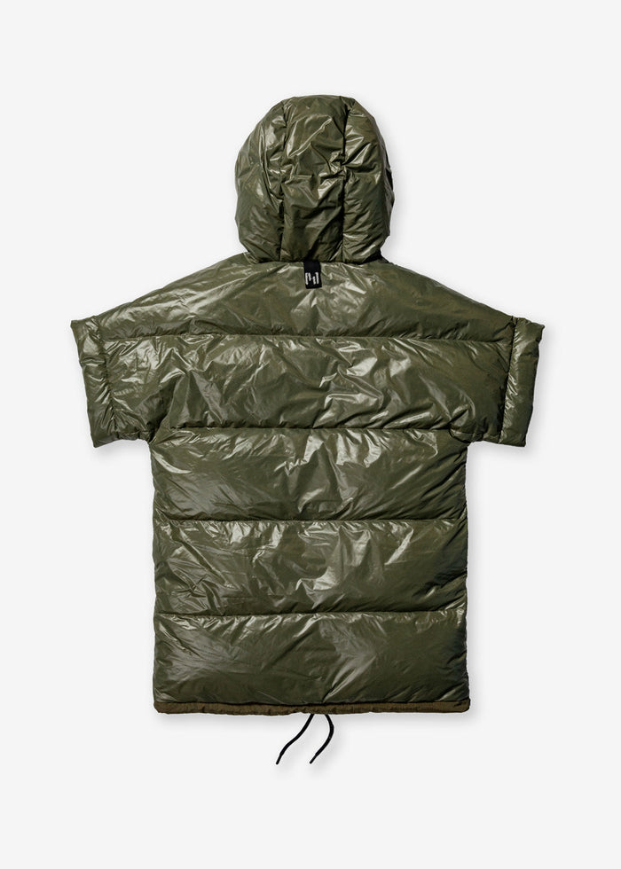 Long Down Vest - Olive