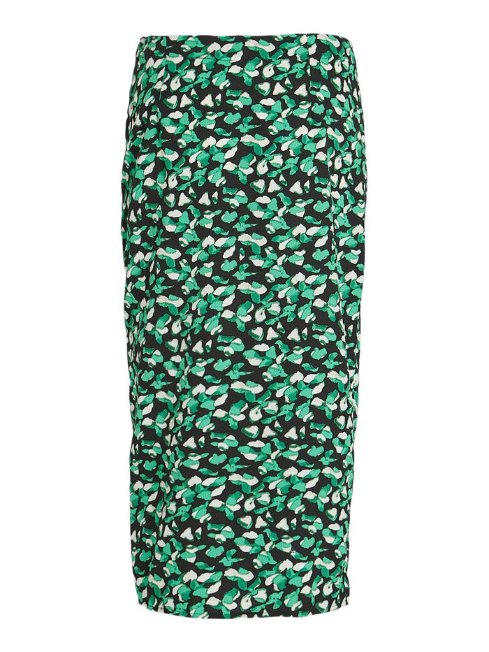 MEDA MIDI SKIRT (BLACK/GREEN)