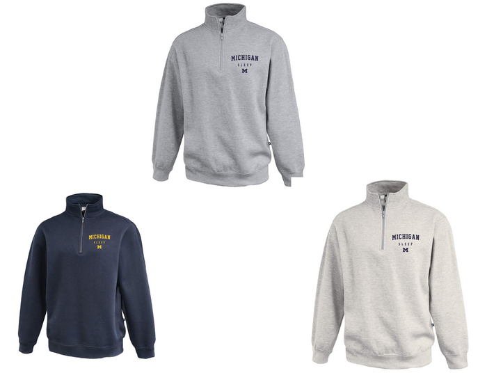 Michigan Sleep, 1/4 zip sweatshirt, Men's Fit