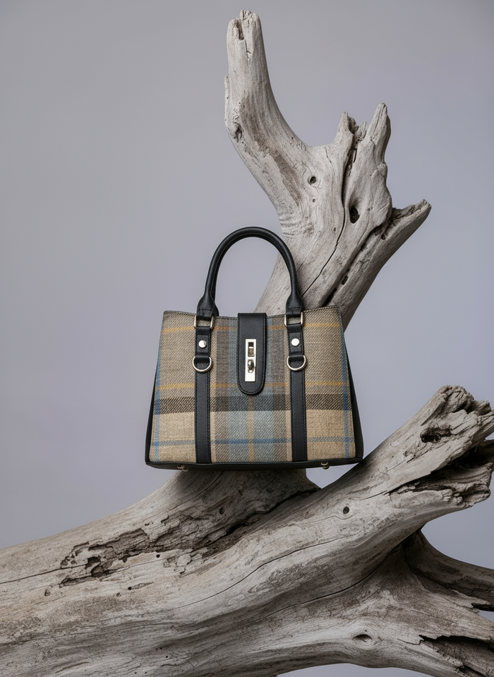 Mucros Jessica Bag | Mustard Blue Stripe