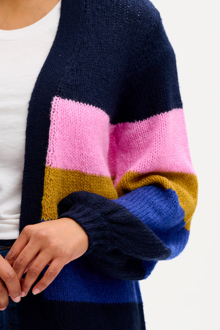 Yvette Cardigan - Multi, Big Stripes