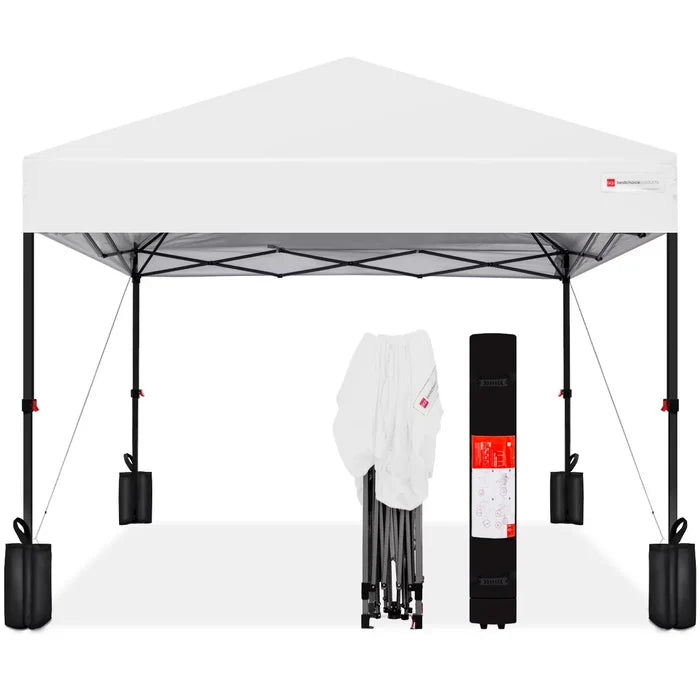 10' x 10' One-Button Pop-Up Canopy - White - Wichita Home Outlet