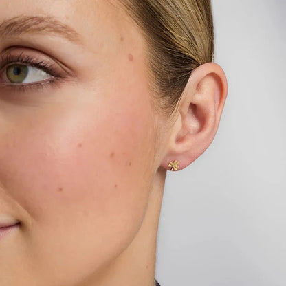 10K Gold Shamrock Earrings