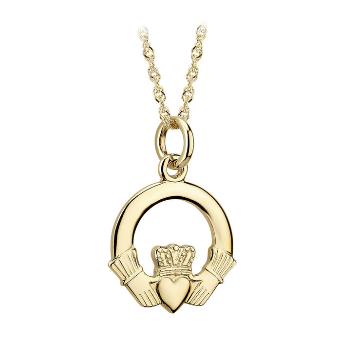 14K Gold Claddagh Medium Pendant