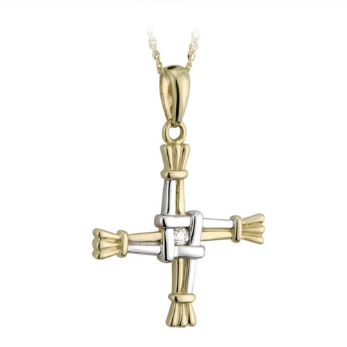 Solvar 14k Gold Diamond St Brigid's Cross s44442