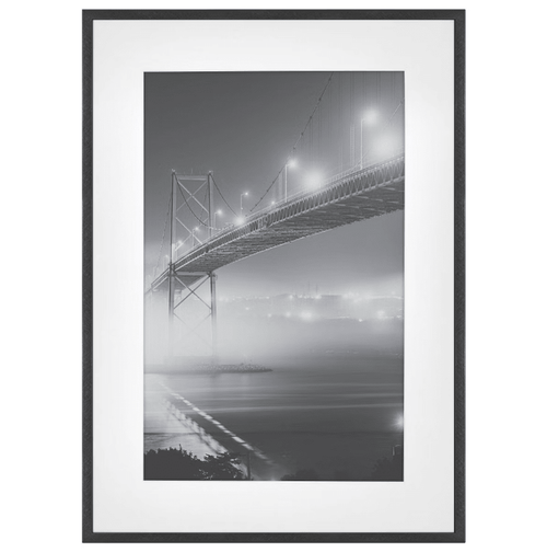 15.4"x21.4" Matted to 11" x 17" Thin Gallery Matted Wall Frame Black - Wichita Home Outlet