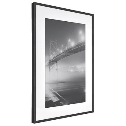 15.4"x21.4" Matted to 11" x 17" Thin Gallery Matted Wall Frame Black - Wichita Home Outlet