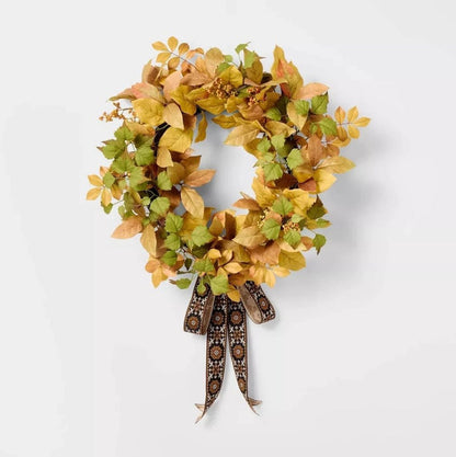 24" Mixed Berry Artificial Fall Wreath - Wichita Home Outlet