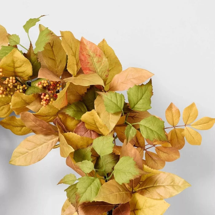 24" Mixed Berry Artificial Fall Wreath - Wichita Home Outlet