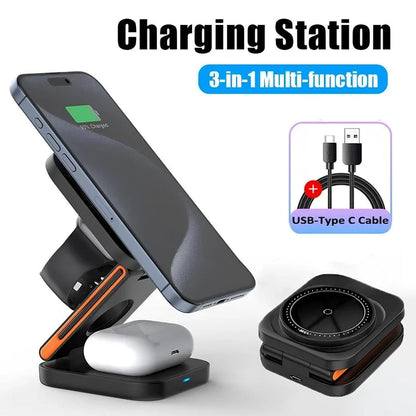 3 in 1 Foldable Charging Station - Versatile and Space-Saving Solution - RFE Marketing Ventures