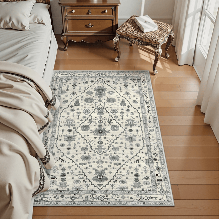 3' x 5' Boho Tribal Area Rug - Light Gray - Wichita Home Outlet