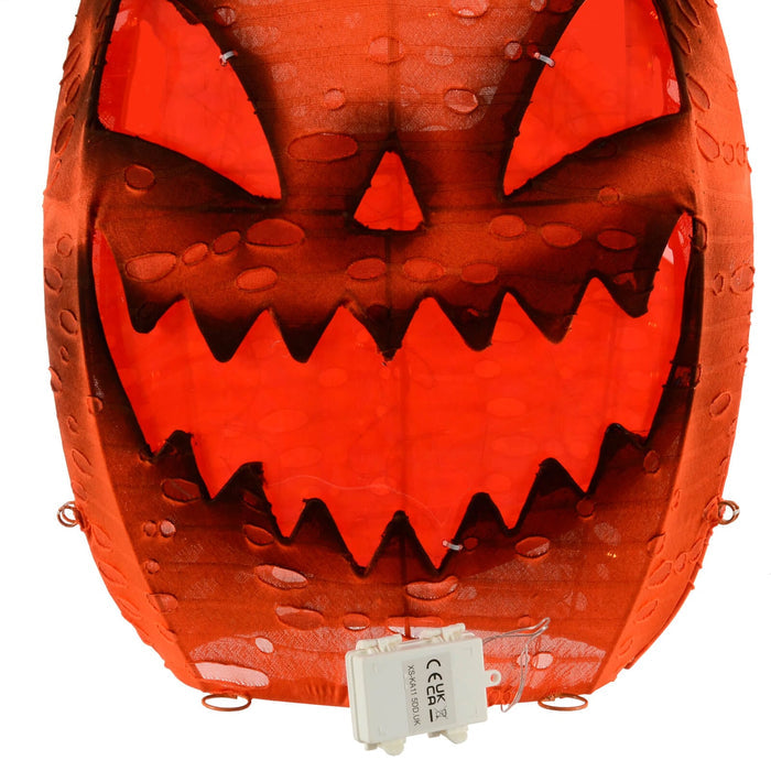 Orange pumpkindecoration with waterproof battery pack for outdoor display
