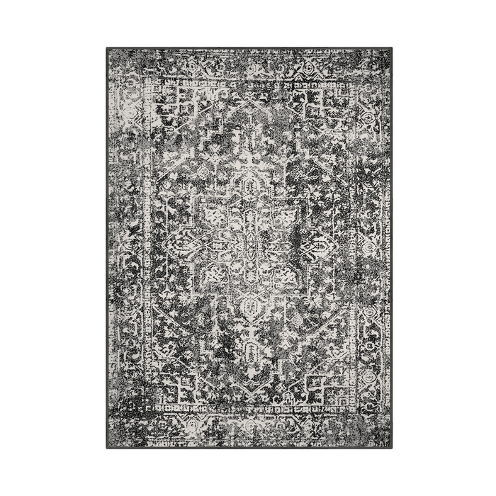 5' x 7' Black Vintage Area Rug - Black - Wichita Home Outlet