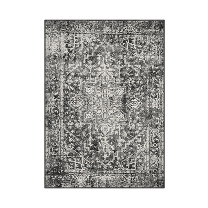 5' x 7' Black Vintage Area Rug - Black - Wichita Home Outlet