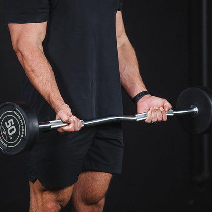 50 LB EZ Curl Fixed Urethane Barbell