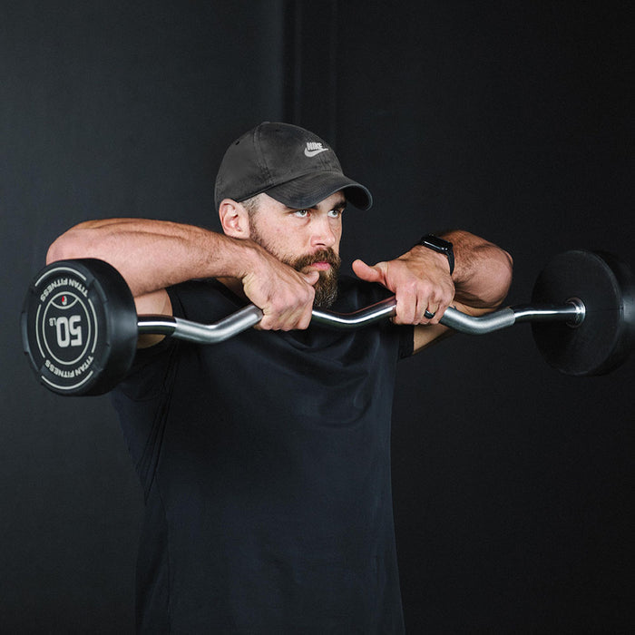 50 LB EZ Curl Fixed Urethane Barbell