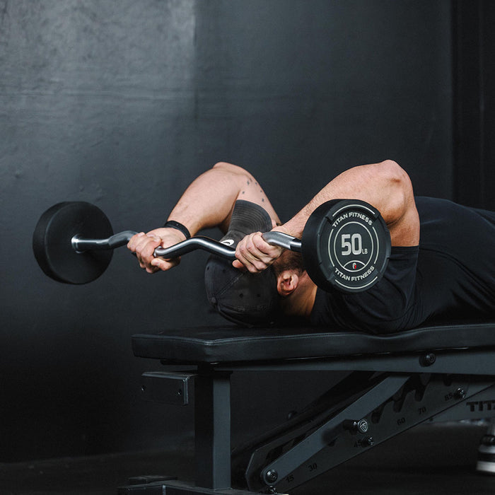 50 LB EZ Curl Fixed Urethane Barbell
