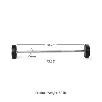 50 LB Straight Fixed Rubber Barbell