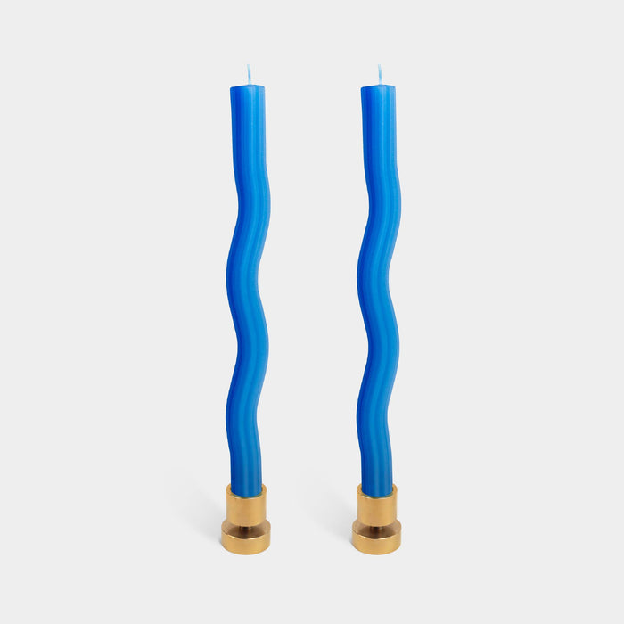 54 Celsius - Wiggle Candles - Blue (2 Pack) - 11" Vibrant Taper Candles