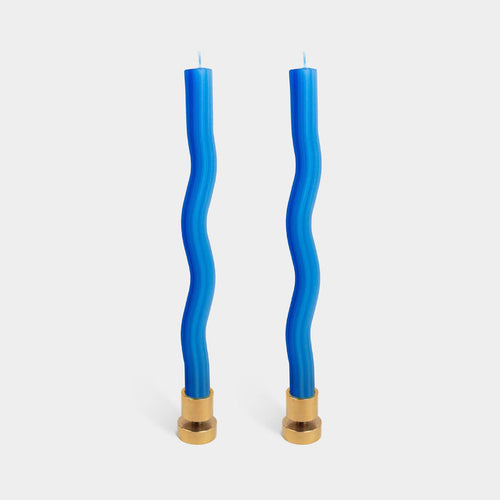 54 Celsius - Wiggle Candles - Blue (2 Pack) - 11" Vibrant Taper Candles