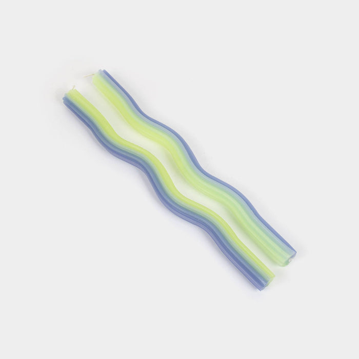 54 Celsius - Wiggle Candles - Lav. & Green (2 Pack) - 11" Vibrant Tapers