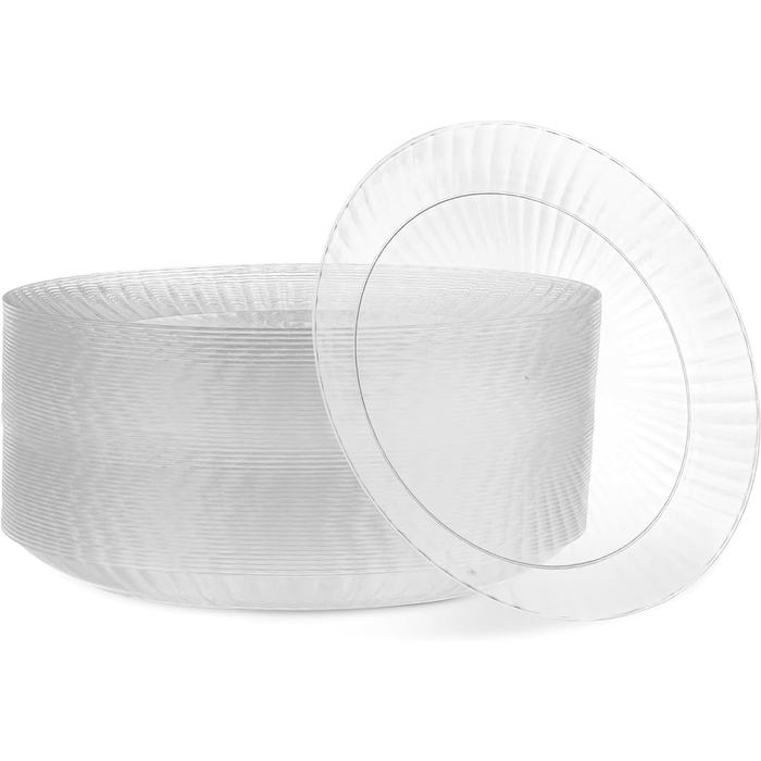 7" Clear Plastic Plates - 60 Pack - Wichita Home Outlet