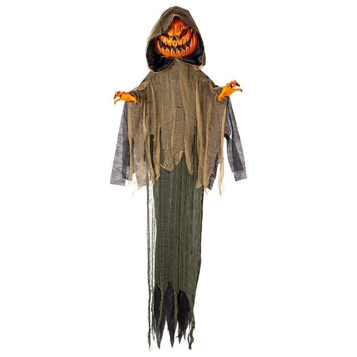 Scary hanging pumpkin man figure Halloween decoration