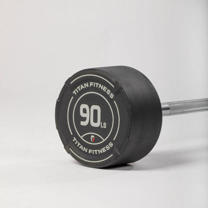 90 LB Straight Fixed Rubber Barbell