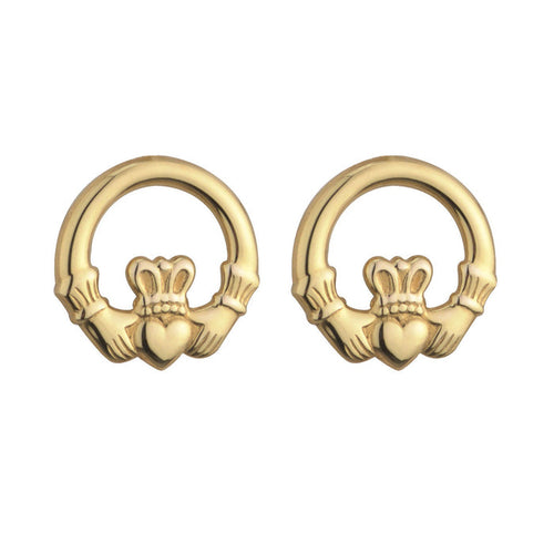 9k Gold Light Claddagh Earrings