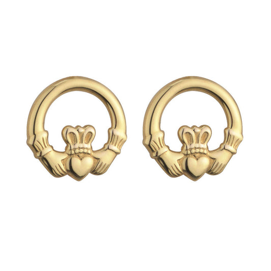 9k Gold Light Claddagh Earrings