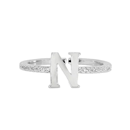 Adjustable Love Letter White Gold Ring | N