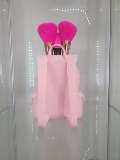 Adorable Pink Backpack Makeup Brush Holder - Stylish Organizer for Glam Lovers - RFE Marketing Ventures