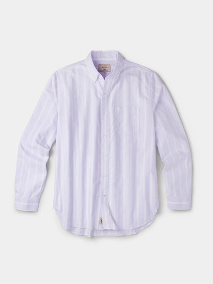 Aubin Wide Lilac Stripe Aldridge Oxford Button Down Shirt | Oxford Shirt