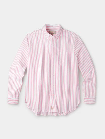 Aubin Bright Pink Stripe Aldridge Oxford Button Down Shirt | Oxford Shirt