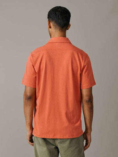 Aubin Coral Aldwin Jersey Shirt | Short Sleeve Shirt