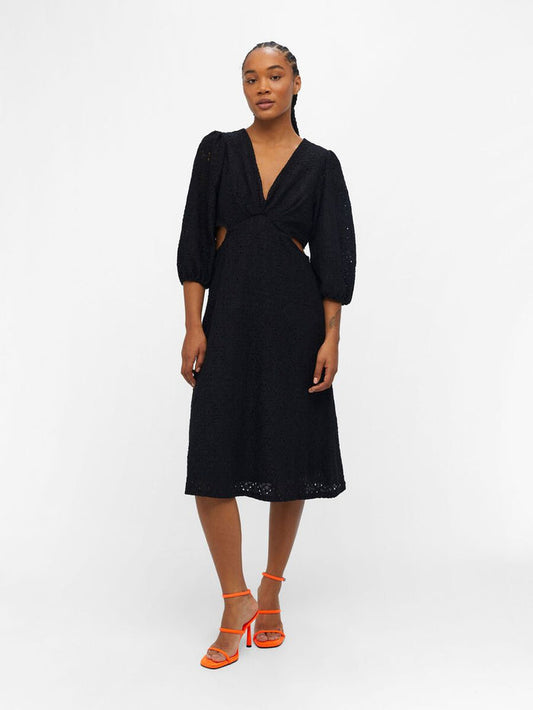 Black midi dress
