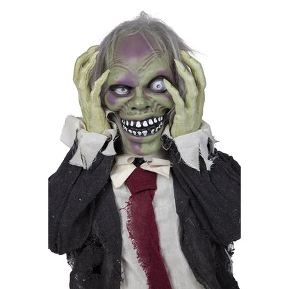 Close up of purple and green tinged zombie fire for Halloween graveyard scenes