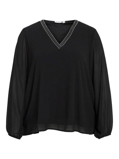 Anlis V-Neck Top (Black)