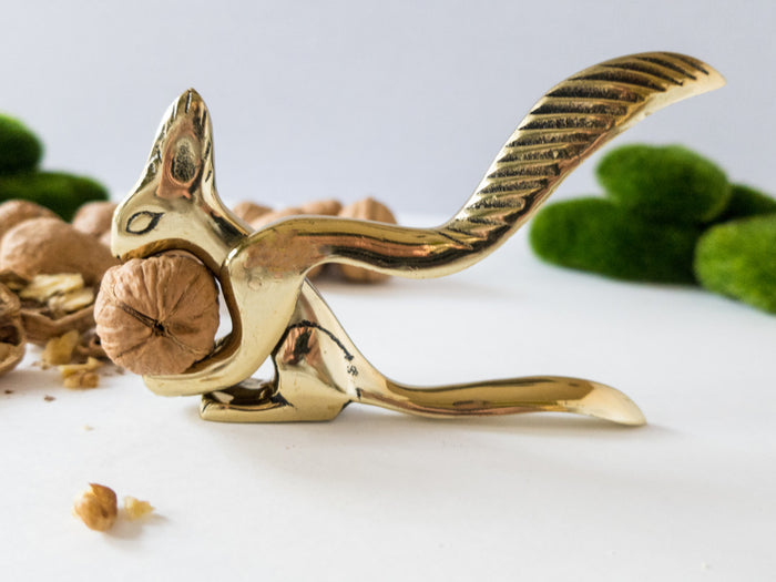 Antique Brass Nutcracker Squirrel Gold Holidays