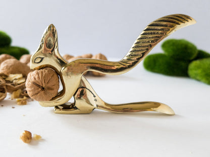 Antique Brass Nutcracker Squirrel Gold Holidays