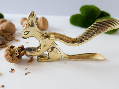 Antique Brass Nutcracker Squirrel Gold Holidays