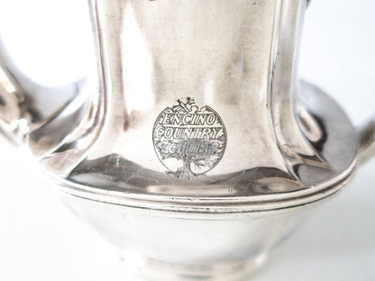 Antique Encino Country Club Silver Soldered Teapot 1923 Rare Piece