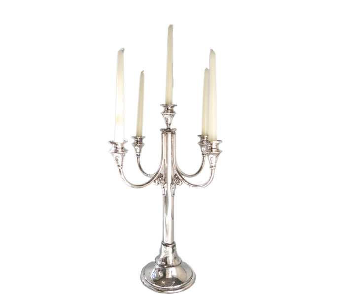 Antique Silver Plate Candelabra Silver Plate 5 Light 19" Tall Candle Holder Monarch Silver Co