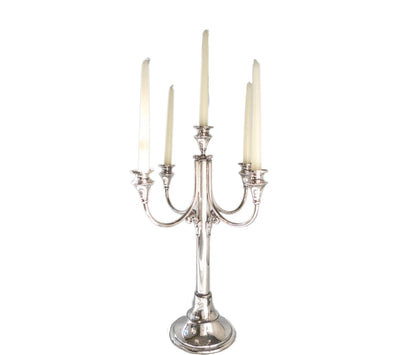Antique Silver Plate Candelabra Silver Plate 5 Light 19" Tall Candle Holder Monarch Silver Co